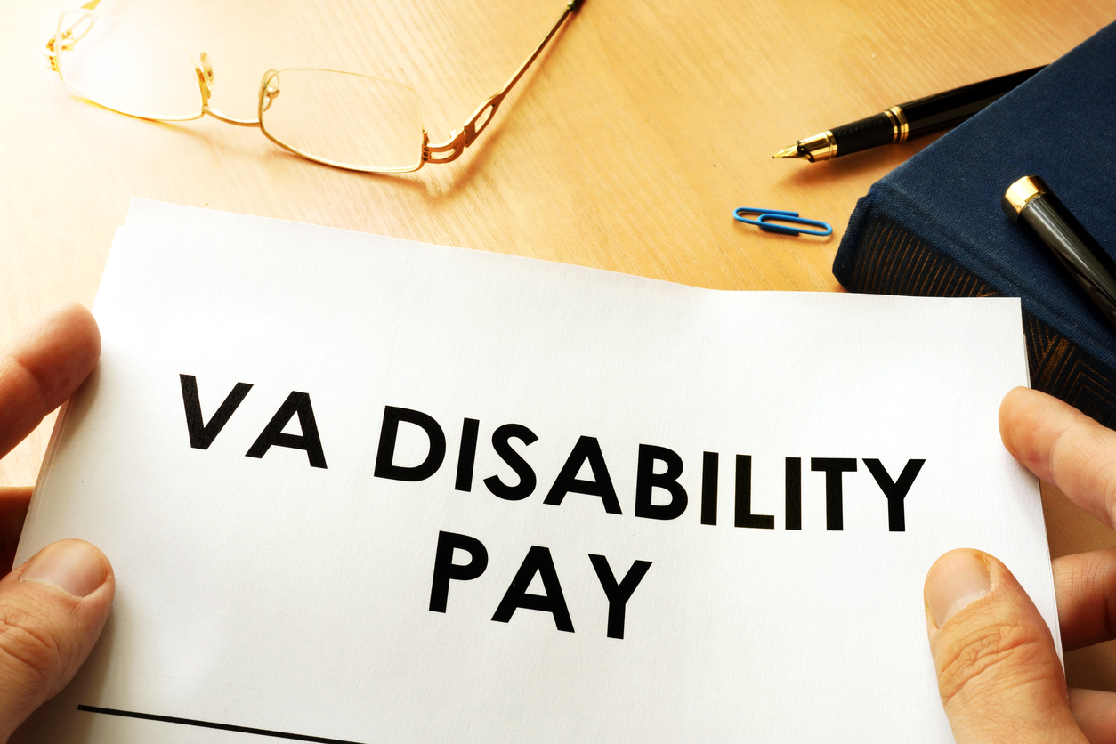 VA Disability Pay policy. Veterans Compensation Benefits concept.